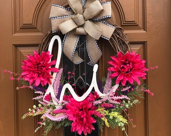 Hello Door Wreath,Hello Door Grapevine,Welcome Door Wreath,New Home Wreath,Hello Door Decor,Hello Summer Wreath,Welcome Summer Wreath