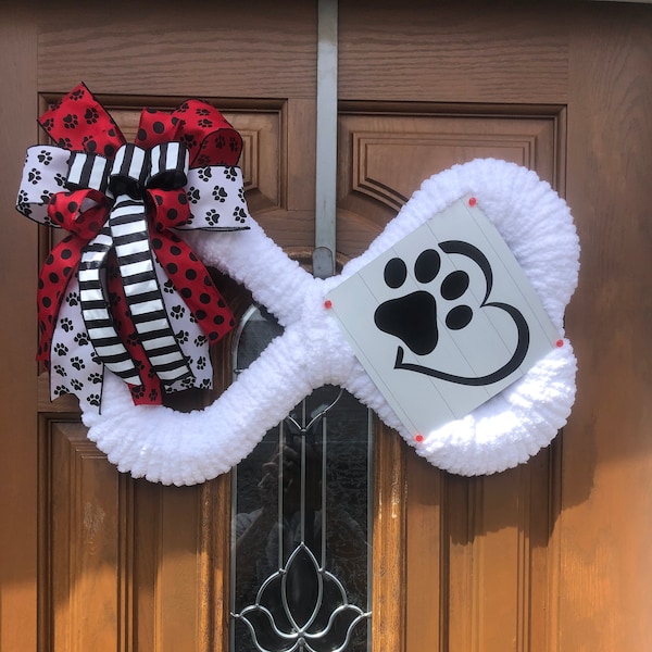 Dog Paw Wreath, Pet Wreath, Dog Door Wreath, Dog Wreath, Pet Wall Decor, Dog Wall Decor, I ove dogs, Pet Owner Wreath, Puppy Door Wreath