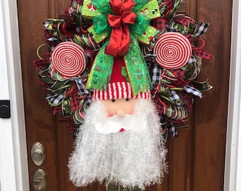 Jolly Santa Door Wreath