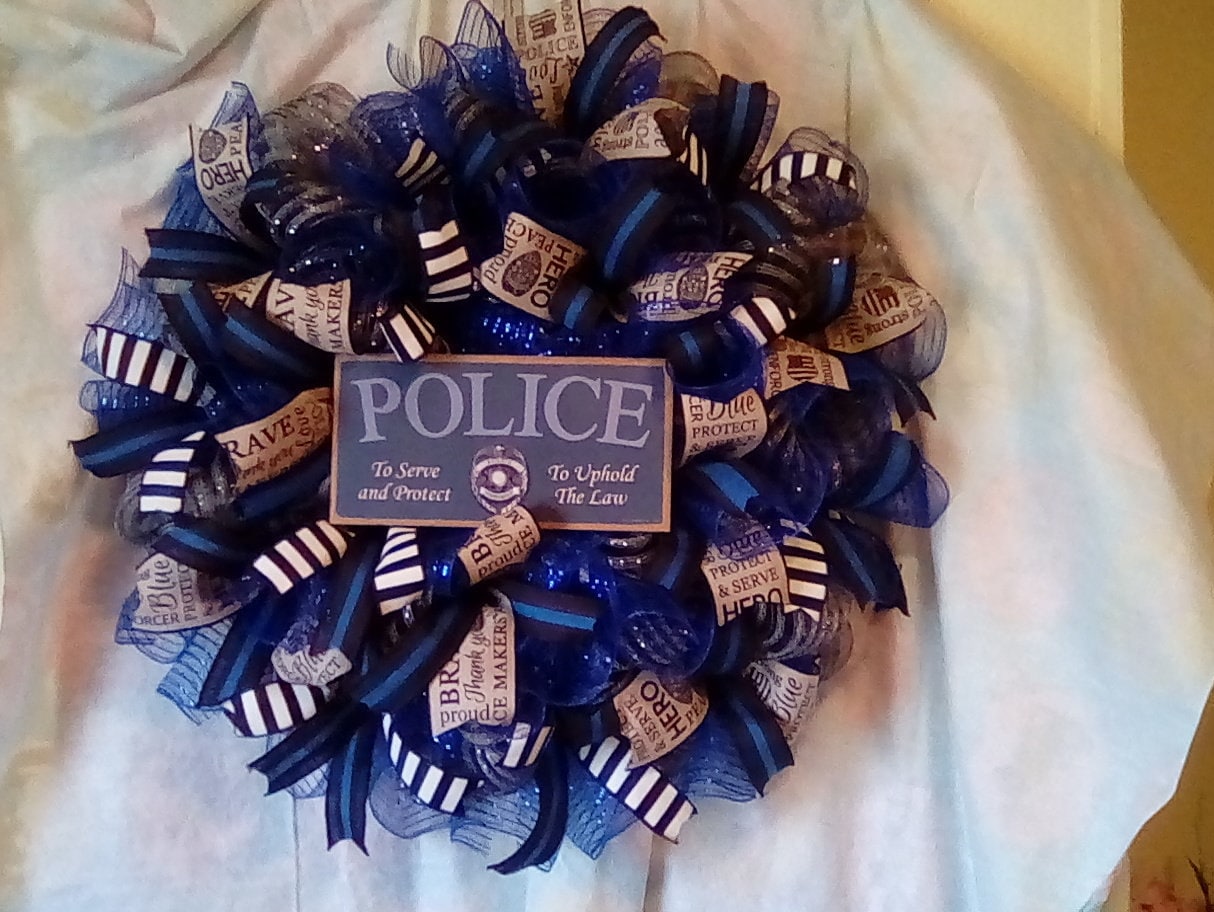 Police Officer Wreath All Occasion Wreath Year Round Wreath