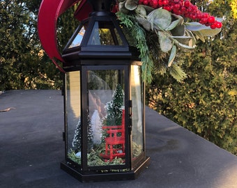 Rocking Chair Lantern,Memory Lantern,Xmas Memory Lantern,Lantern with Rocking Chair,I Miss You Lantern,Loved Ones Lantern,Xmas Table Lantern