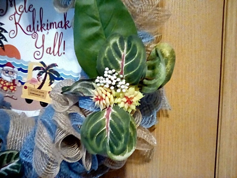 Hawaiian Wreath Hawaiian Christmas Decor Hawaiian Door Etsy