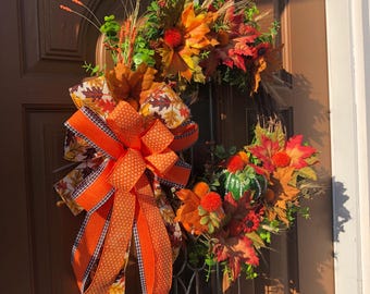 Fall Grapevine for Door, Fall Door Decor, Fall Grapevine Wreath, Fall Leaf Decor, Fall Leaf Wreath, Fall Door Wreath, Grapevine Fall Decor