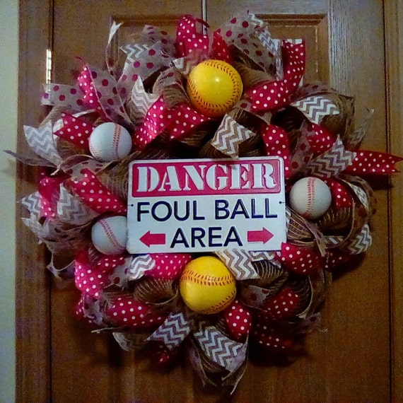 Baseball Wreath Baseball Door Wreath Baseball Door Decor Softball Wreath Softball Door Wreath Softball Door Decor Baseball Sports