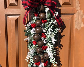 Christmas Bells Decor, Jingle Bell Swag, Xmas Bell Swag, Holiday Jingle Bells, Xmas Swag with Bells, Merry Xmas Swag, Christmas Swag