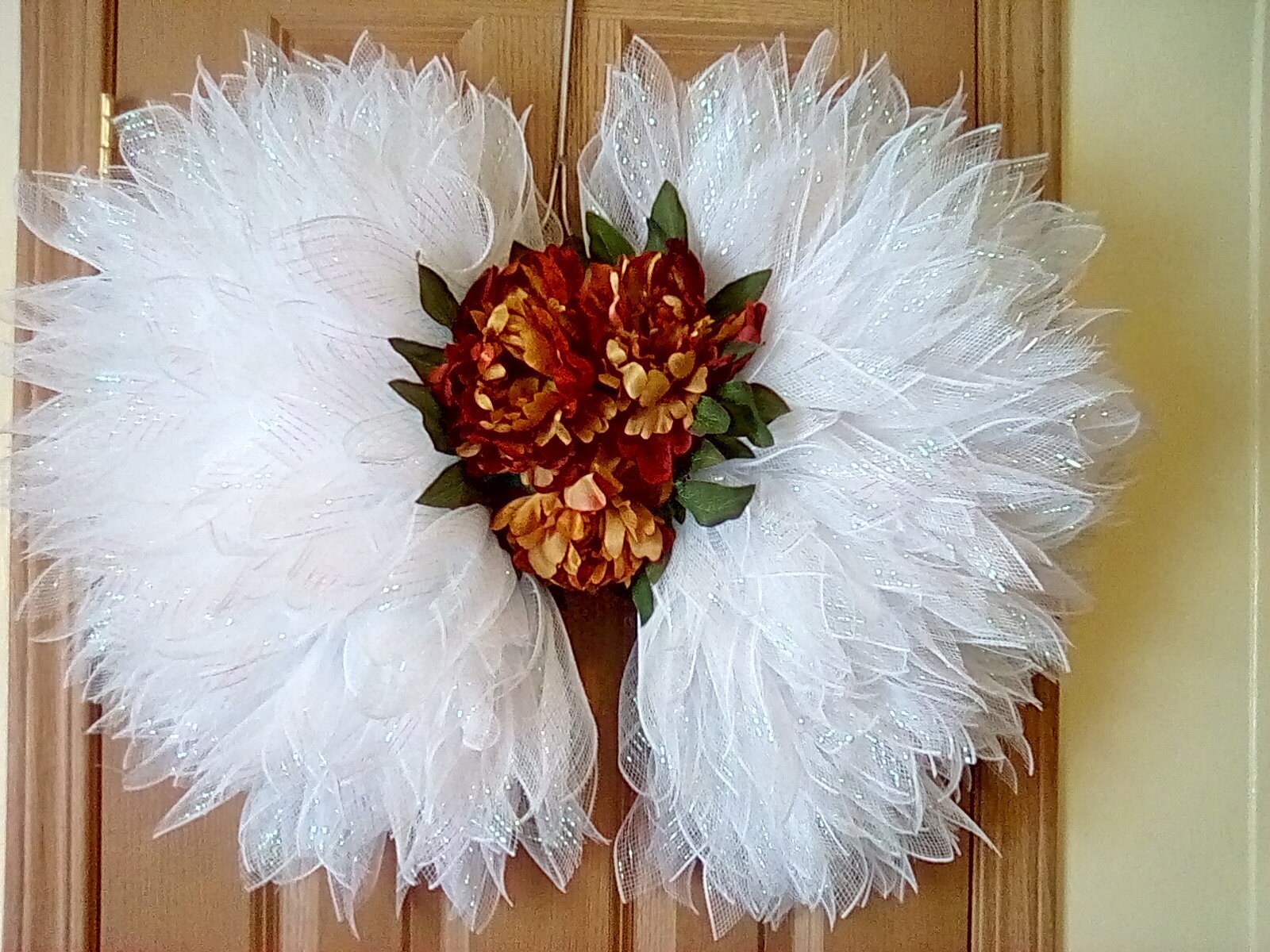 Angel wings angel wings wreath memorial wreath handmade angel deco