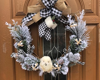Winter Owl Wreath, All Winter Wreath, Winter Door Wreath, Winter Grapevine Wreath, Winter Owl Wreath, Winter Snowshoe Wreath, Snowboot Decor