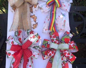 Handmade Summer Print Bows, Summer Print Bows, Bows for Wreath, Bows for Crafts, Bows for Parties, Bows for Gifts, Bow for Decor