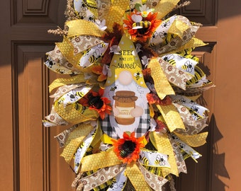 Bumblebee Door Swag,Bumblebee Door Wreath,Summer Bee Swag,Yellow Bee Swag,Yellow Bumblebee Swag,Bumblebee Wreath,Bee Door Swag,Bee Swag