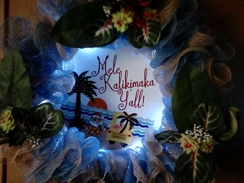 Hawaiian Wreath Hawaiian Christmas Decor Hawaiian Door Etsy