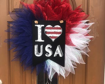 Patriotic Door Decor, Patriotic Door Wreath, July 4 Door Wreath, July 4 Door Decor, July 4 Party Decor