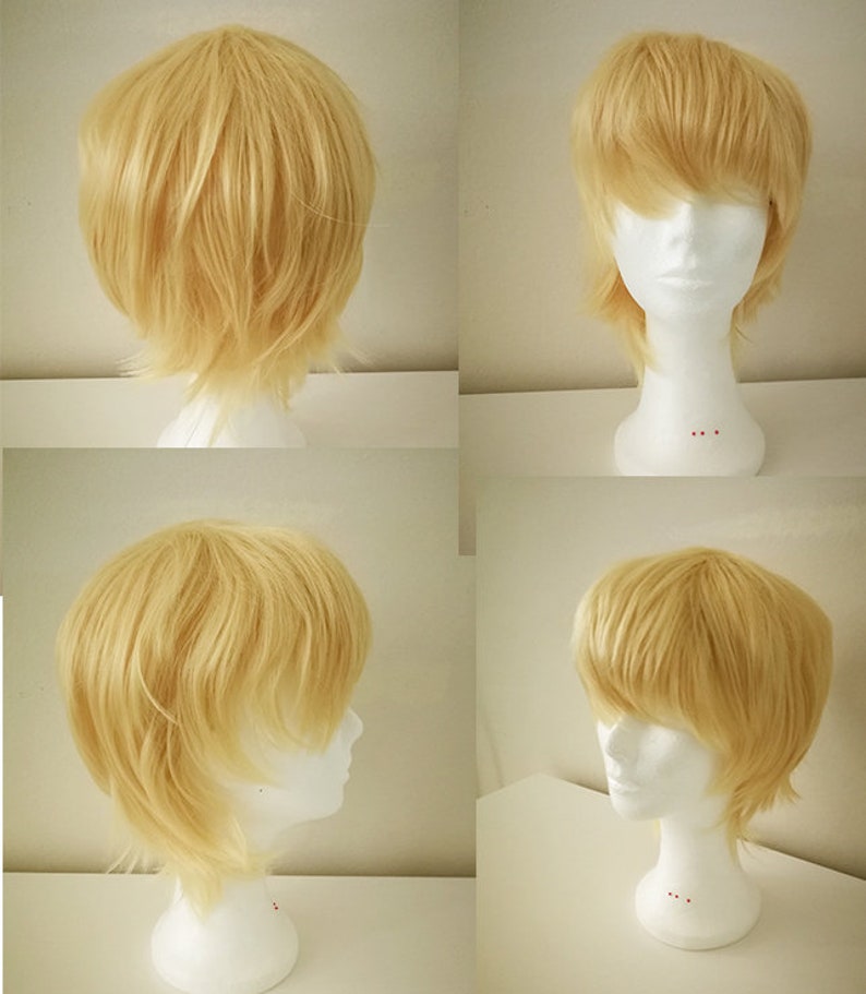 New Short Blonde Cosplay Costume Wig Etsy