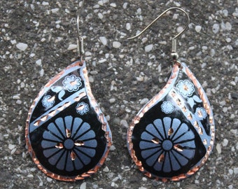 Turkish Oriental Earrings, Authentic Jewelry from Turkey, Istanbul Dangle Earrings, Unique Copper Dangling Earrings