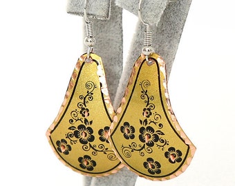 Turkish Oriental Earrings, Authentic Jewelry from Turkey, Istanbul Dangle Earrings, Unique Copper Dangling Earrings