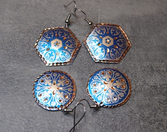 Turkish Oriental Earrings, Authentic Jewelry from Turkey, Istanbul Dangle Earrings, Unique Copper Dangling Earrings