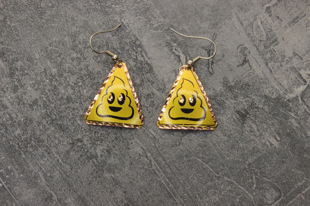 Sassy Poo Earrings Funny Dangle Earrings Handmade Emoji Etsy UK