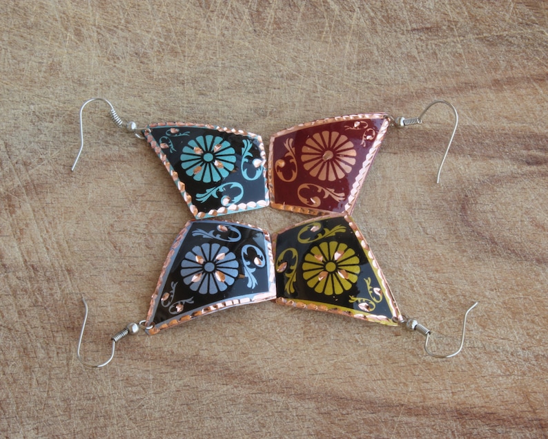 Colorful Womens Jewelry Geometric Dangle Drop Earrings Colorful Art Earrings Boho Chic Earrings Geometric Boho Jewelry