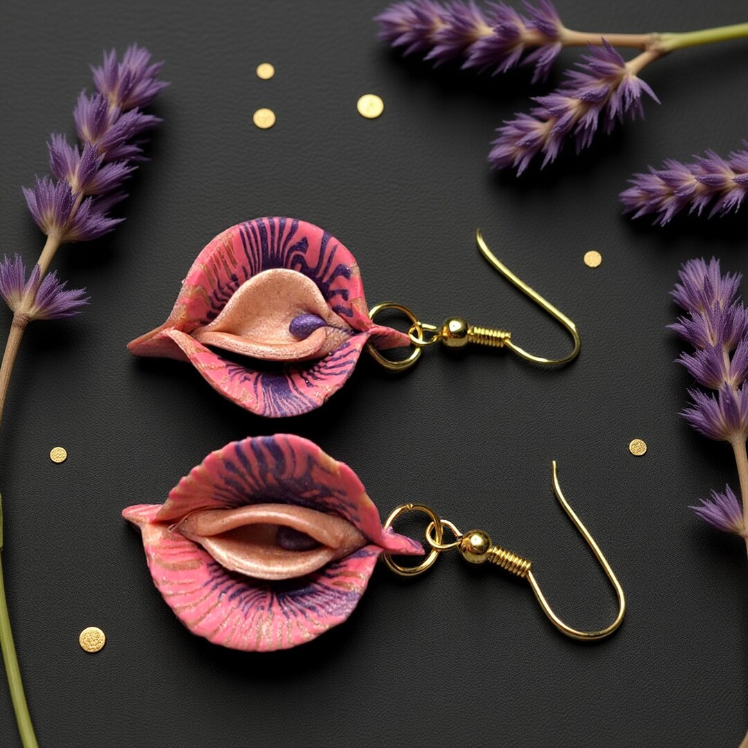 Polymer Clay Vulva Earrings – Yoni Vagina Jewelry in Colorful Styles ...