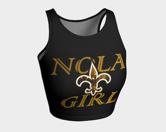 Nola Girl Athletic Crop Top Black