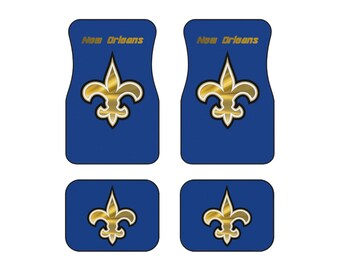 Alfombrillas de coche de los New Orleans Saints (juego de 4) azules