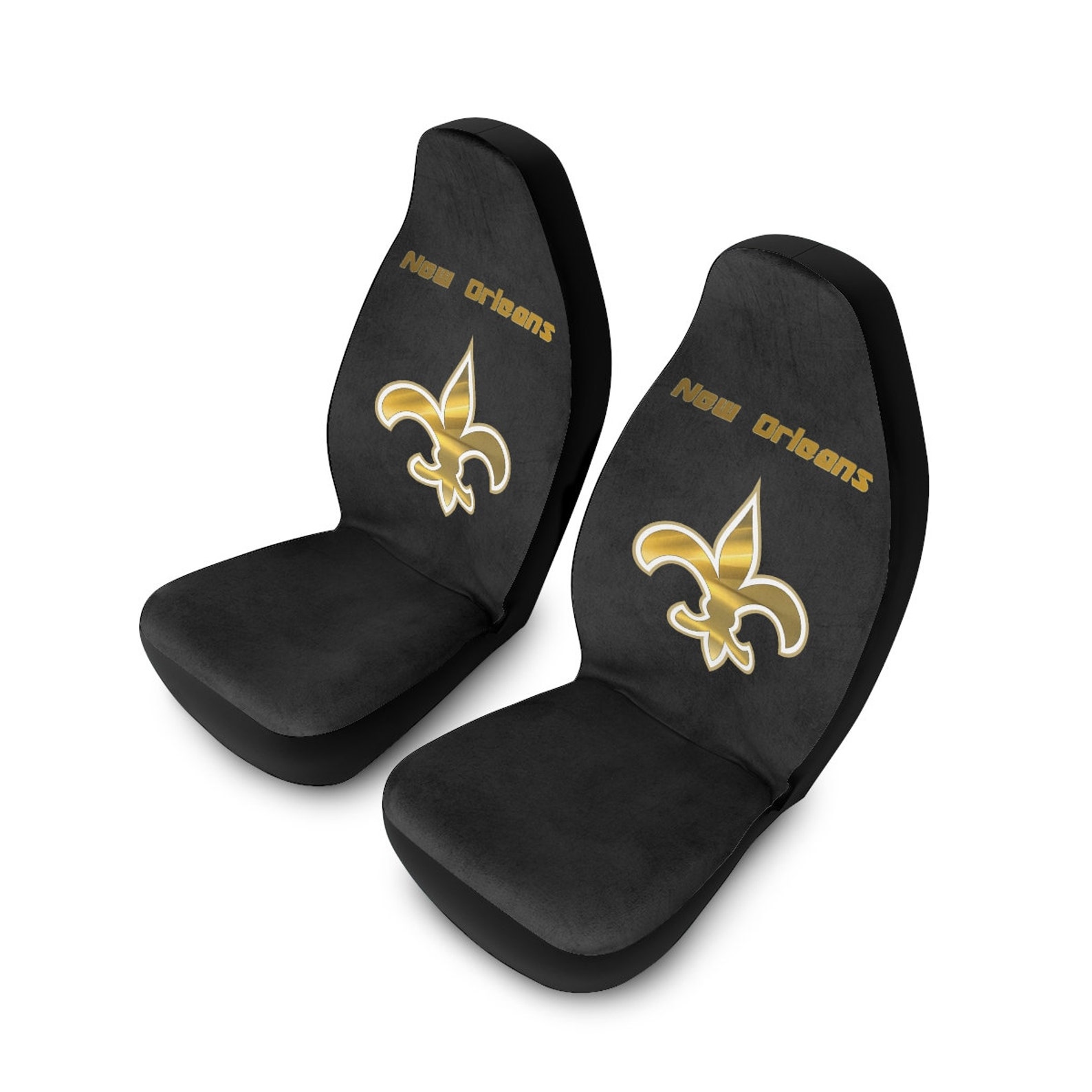 New Orleans Saints Polyester Car Seat Covers Black Etsy