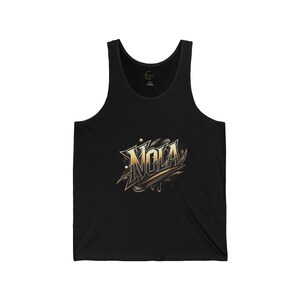 Stylish Unisex Jersey Tank Top with &#39;NOLA&#39; Design, Trendy Athletic Wear, Perfect for Summer, Gift for Sports Lovers, Casual Outing