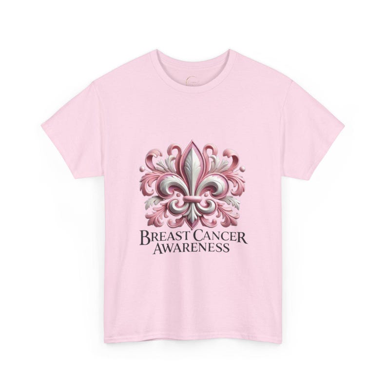 New Orleans Breast Cancer Awareness Fleur De Lis Unisex Heavy Cotton