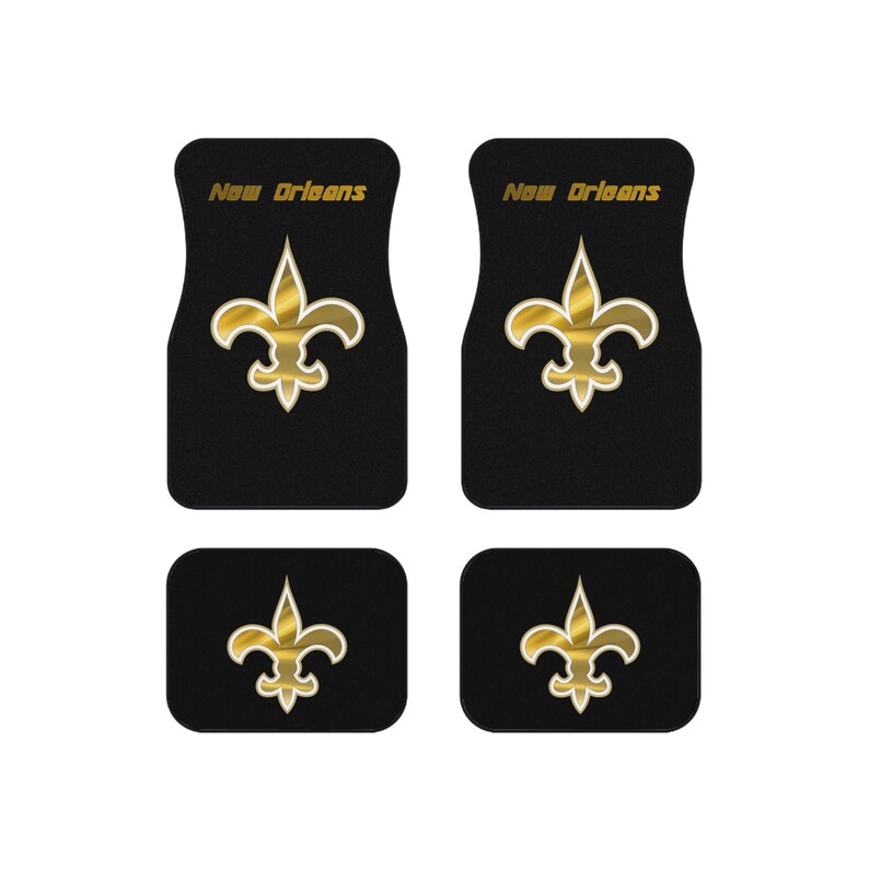 Alfombrillas para coche de los New Orleans Saints (juego de 4) en color negro imagen 1