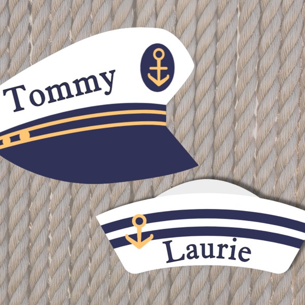 Personalized Cruise Door Magnet - Nautical Captain Hat or Sailor Hat - Stateroom Cabin Decor Royal Caribbean Carnival
