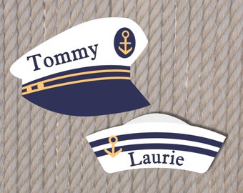 Personalized Cruise Door Magnet - Nautical Captain Hat or Sailor Hat - Stateroom Cabin Decor Royal Caribbean Carnival