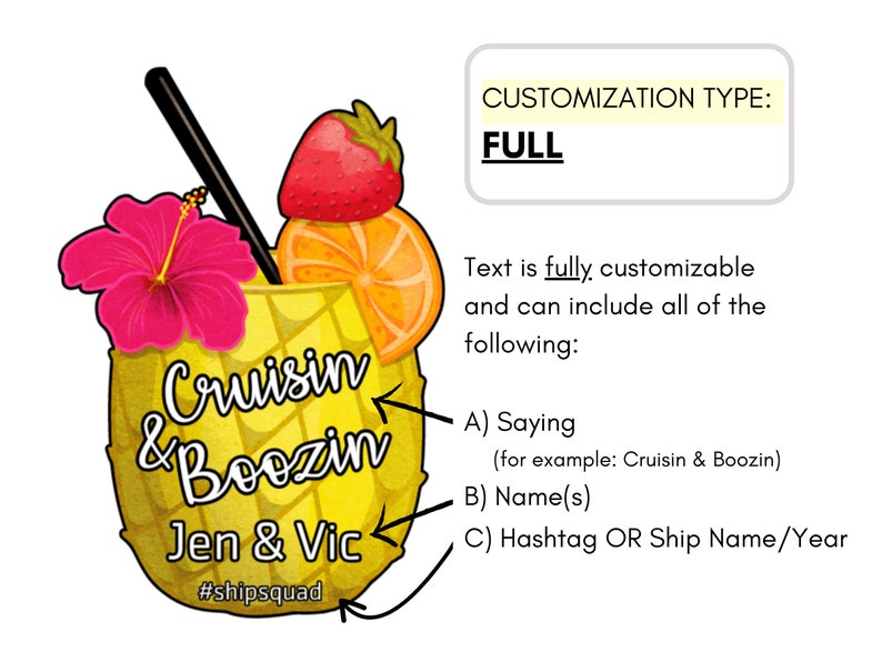 Personalized Cruise Door Magnets custom saying Large Tropical Drink Cocktail Magnet Stateroom Cabin Decor Royal Caribbean Carnival image 3