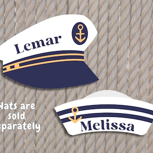 Personalized Cruise Door Magnet - Nautical Captain Hat or Sailor Hat - Stateroom Cabin Decor Royal Caribbean Carnival