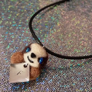 Personalized Gift Sloth Necklace / Sloth Gifts / Sloths Charm Pendant /  Baby Sloth Jewelry / Initial Necklace / Cute Kawaii Necklace GD96