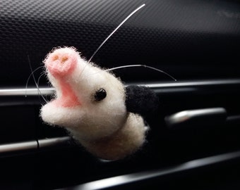 Opossum Car Diffuser Air Freshener AC Vent Clip Car Accessories for Women / Fragrance Oil Auto Decor / Screaming Possum Trash Panda GD238