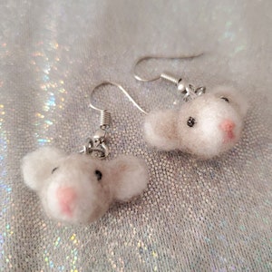 Ratte Ohrringe / Süßes Plüschtier Maus / Schmuck Tier / Süßes Plüschtier / Realistisches Schmuckstück / Tier Schmuck / GD249