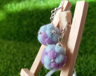 Botanical Earrings / Naturalist Jewelry / Purple Blue Hydrangea Earrings / Kawaii Cute Flower Plant Earrings / Crazy Plant Lady Gift GD125