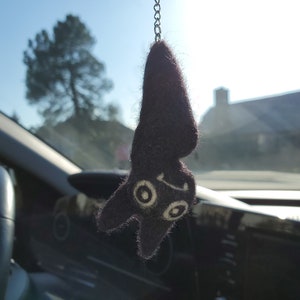 Fledermaus Rückspiegel Charm Geschlossene Flügel Hängen Umgedreht / Gruselige Vampirzähne Plüschtier / Gothic Auto Ornament Dekoration GD258