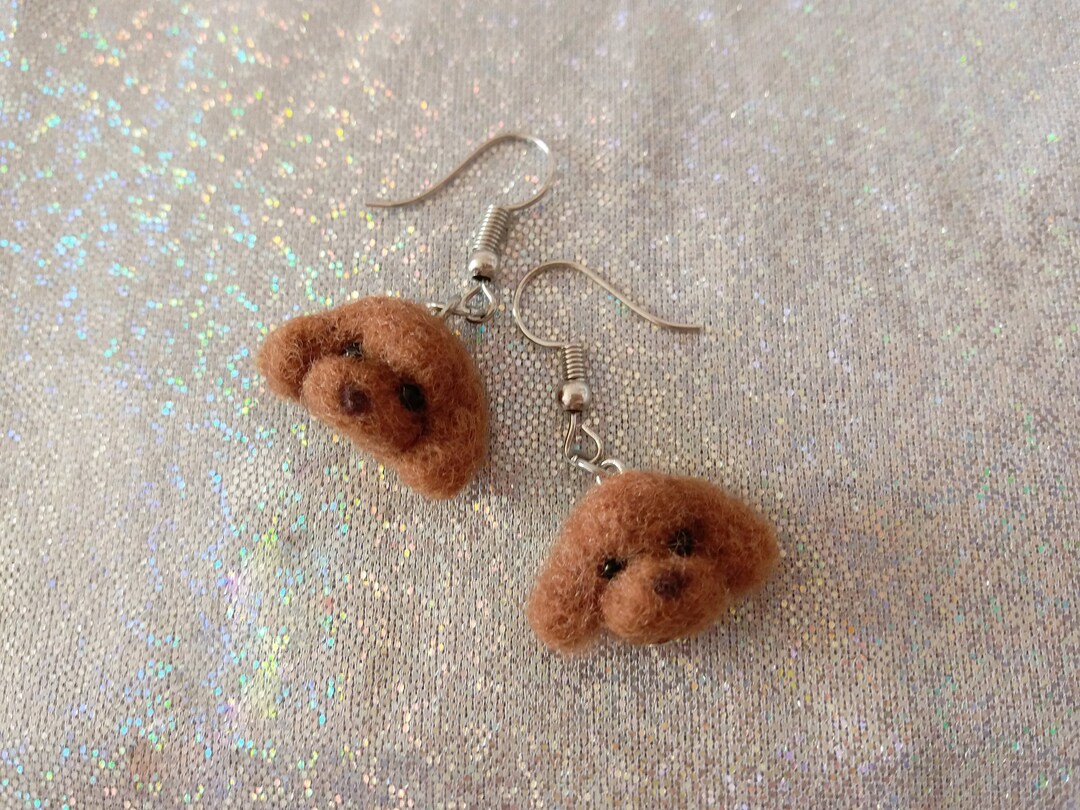 Brown Poodle Dangle Earrings / Dog Mom Fur Mama Gifts / Toy Poodle ...
