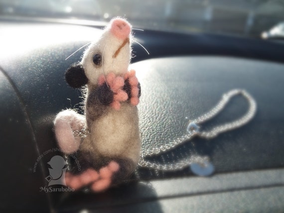 Opossum Dashboard Decor, Possum Rear View Mirror, Car Hanging