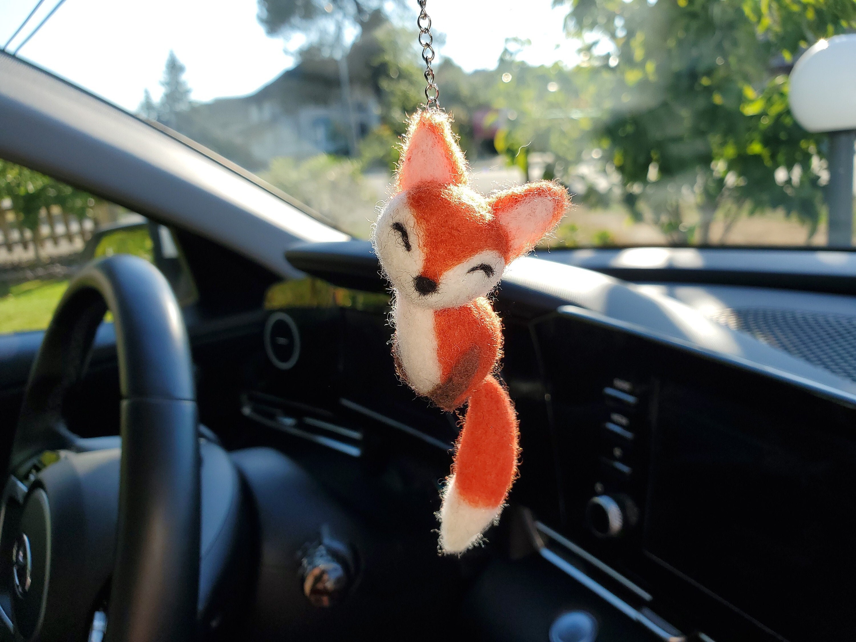 Fox Rear View Mirror Charm / Cute Hanging Car Accessories for