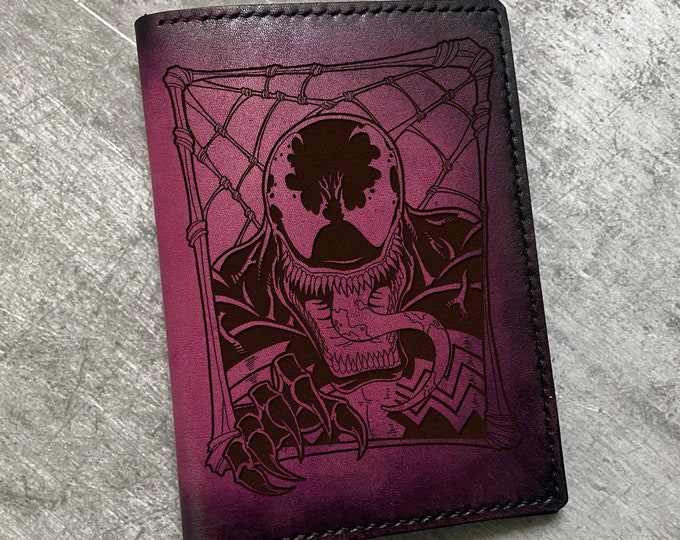 Venom Leather Passport Wallet: Handmade Superhero Travel Gift
