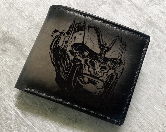 Optimus Primal Leather Wallet: Custom Engraved Transformers Gift