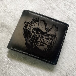 オプティマスプライマルレザーウォレット：カスタム刻印入りトランスフォーマーギフト