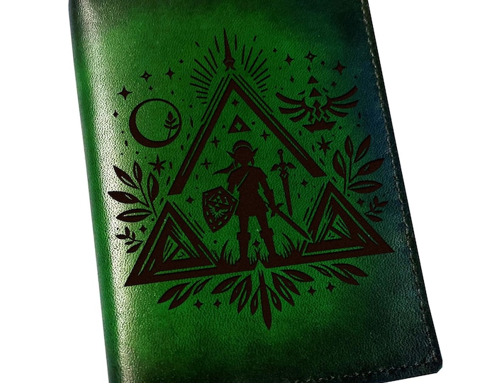 Handmade Leather Legend of Zelda Passport Wallet: Personalized Travel Case