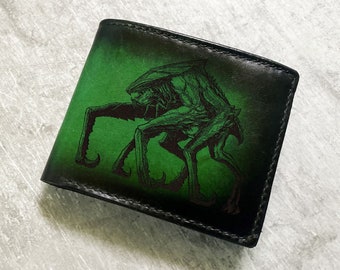 MUTO Titanus Leather Wallet: Monster Art, Engraved Gift