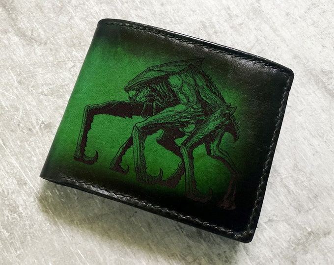 MUTO Titanus Leather Wallet: Monster Art, Engraved Gift
