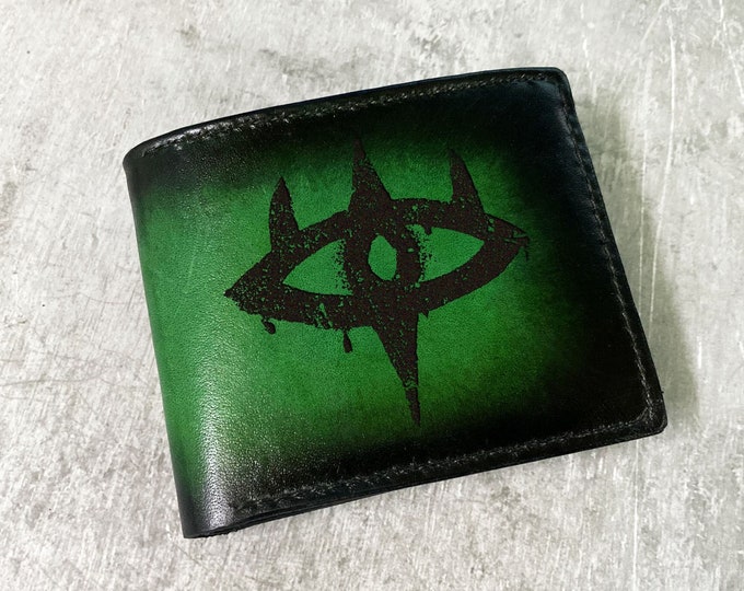 Eye of Sauron Engraved Leather Wallet, Personalized Gift