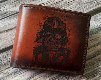 Darth Vader Leather Wallet: Engraved Star Wars Gift