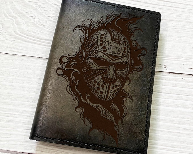 Handmade Leather Horror Wallet: Personalized Halloween Bifold