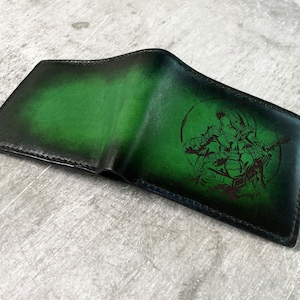 Cartera de la Leyenda de Zelda, ideas de regalo de cuero de los héroes de Link para esposo, regalo para él, cartera con arte de Zelda, regalo de aniversario personalizado para el padre